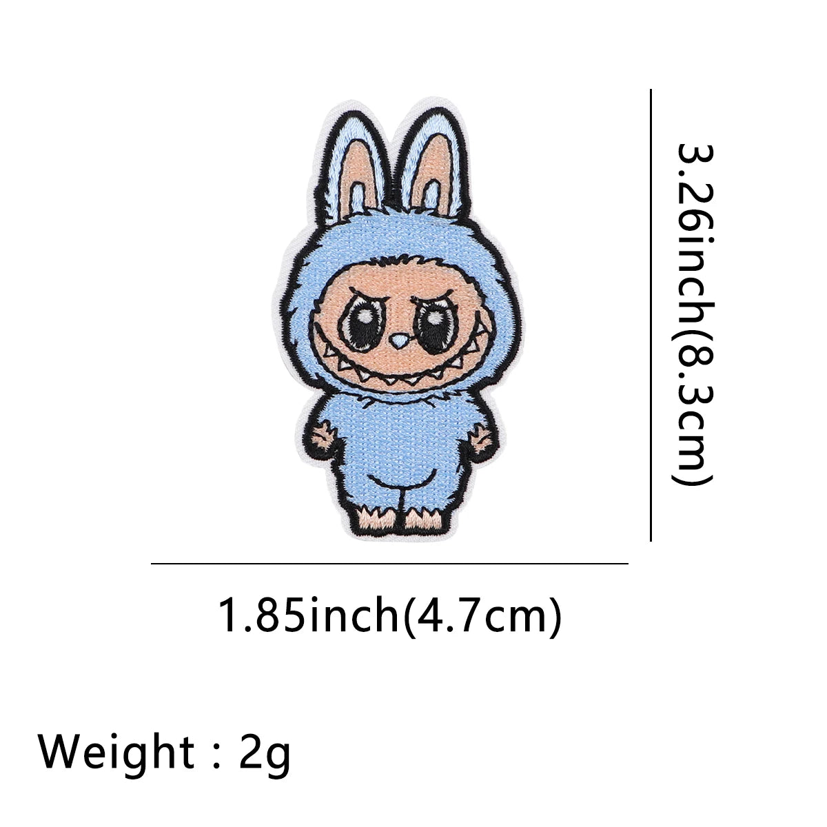 Labubu Monster Cartoon Adhesive Embroidered Patches