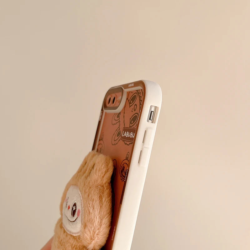 Labubu Doll Back Phone Case for iPhone