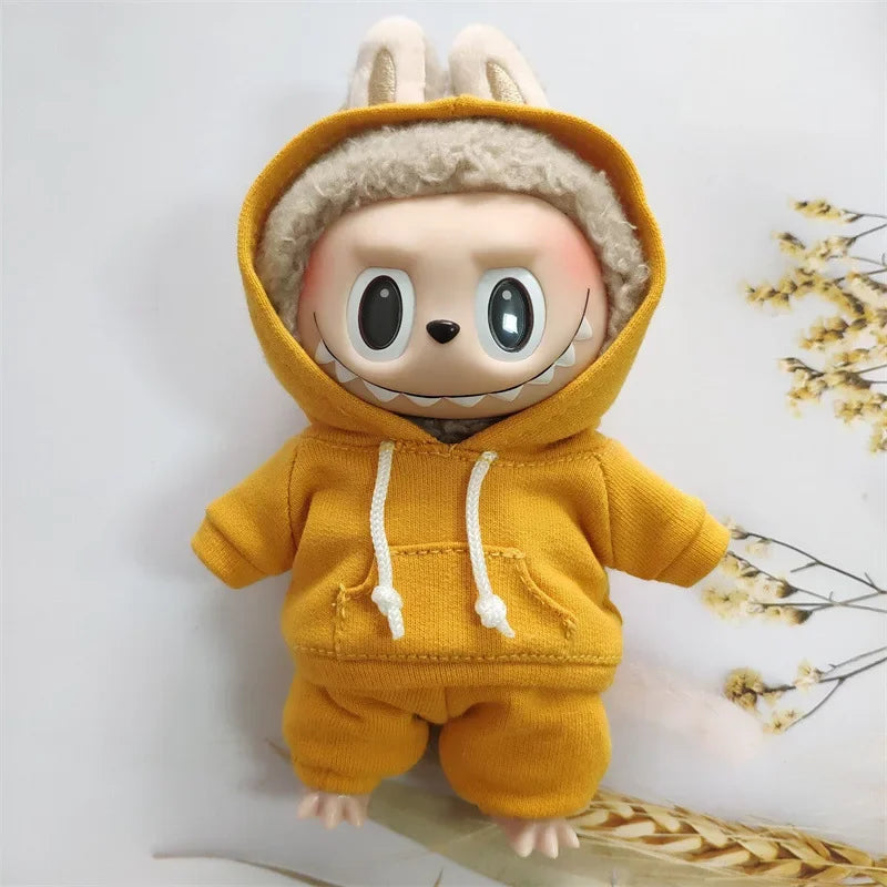 17cm Labubu Doll's Clothes- Hooded Sweatshirt Pants Shoes