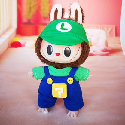 Super Mario & Luigi-Themed Outfits for 17 cm Labubu Dolls