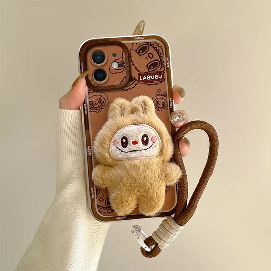 Labubu Doll Back Phone Case for iPhone