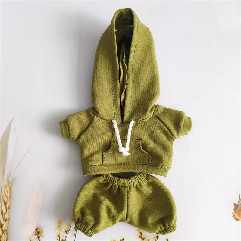 17cm Labubu Doll's Clothes- Hooded Sweatshirt Pants Shoes