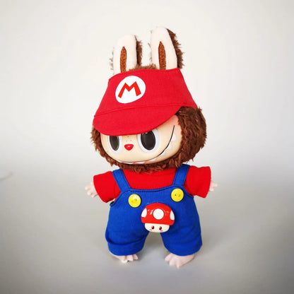 Super Mario & Luigi-Themed Outfits for 17 cm Labubu Dolls