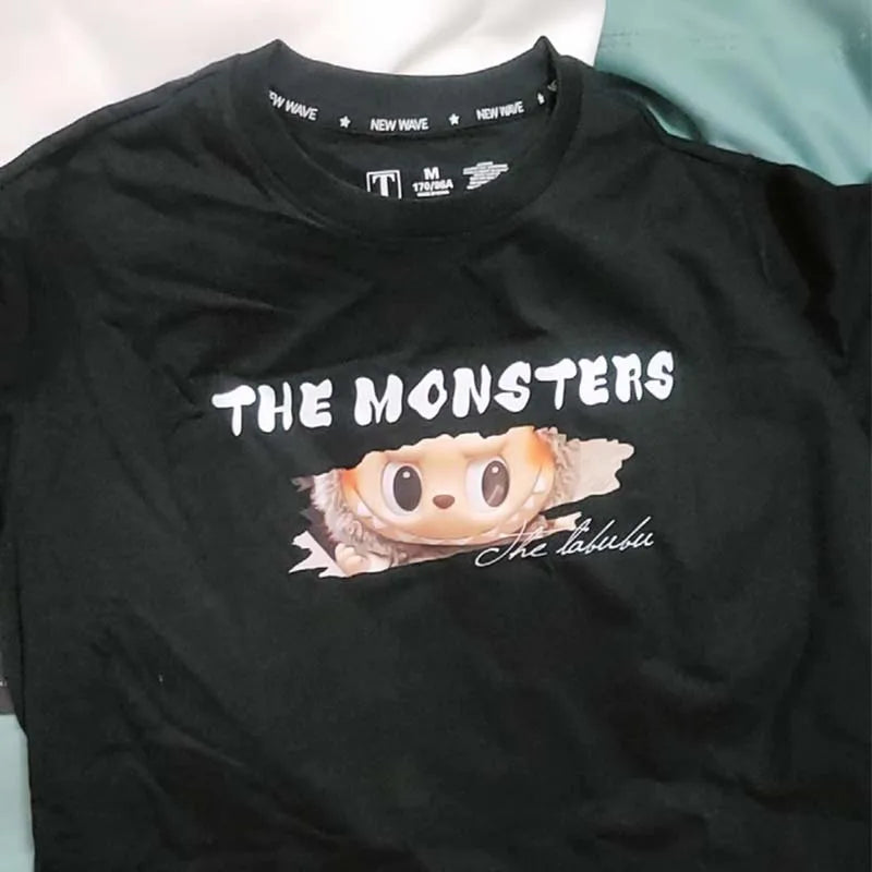 Labubu The Monsters T-Shirt | Cartoon Print Cotton Casual Tee for Adults & Couples