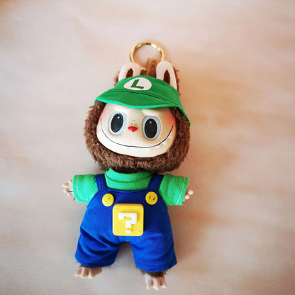 Super Mario & Luigi-Themed Outfits for 17 cm Labubu Dolls