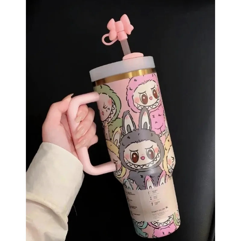Labubu 40oz Vacuum Insulated Stainless Steel Tumbler With Straw