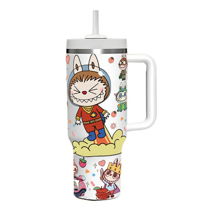 Labubu Fairy Themed 40oz Vacuum Insulated Stainless Steel Travel Tumbler With Straw