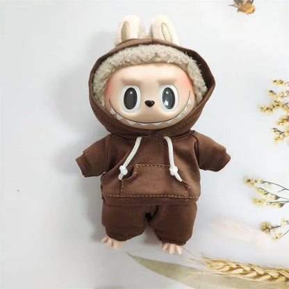17cm Labubu Doll's Clothes- Hooded Sweatshirt Pants Shoes
