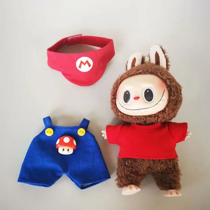 Super Mario & Luigi-Themed Outfits for 17 cm Labubu Dolls