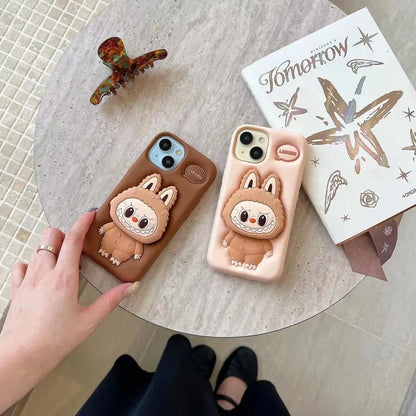 Labubu 3D Cartoon Phone Case | Soft Silicone Shockproof Cover for iPhone Series