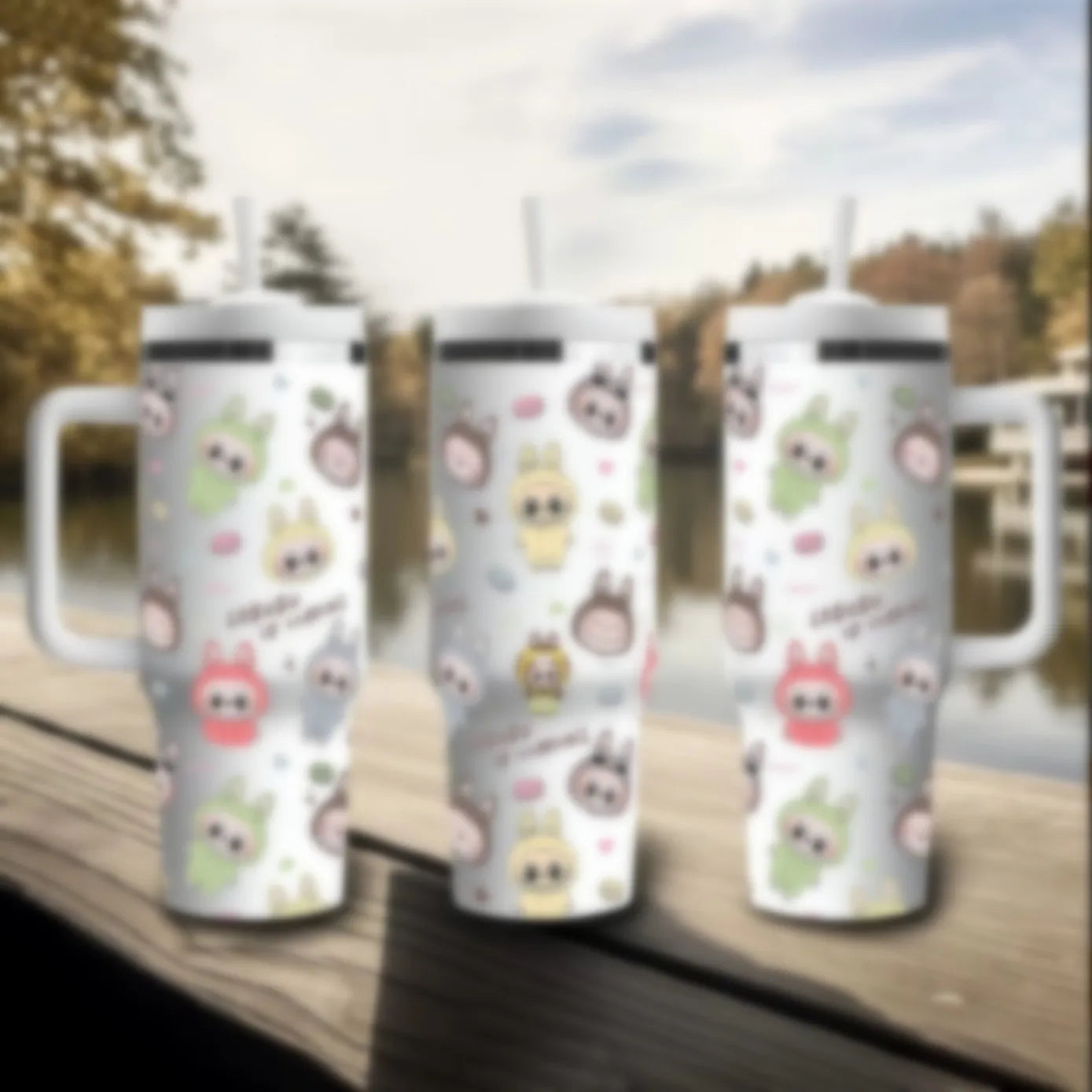 Labubu Fairy Themed 40oz Vacuum Insulated Stainless Steel Travel Tumbler With Straw