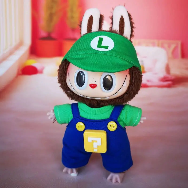 Super Mario & Luigi-Themed Outfits for 17 cm Labubu Dolls