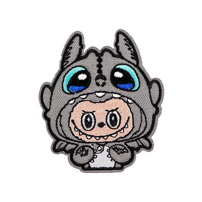Labubu Monster Cartoon Adhesive Embroidered Patches