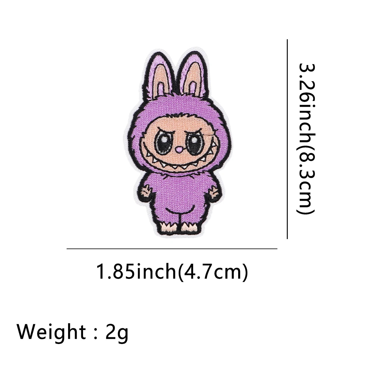 Labubu Monster Cartoon Adhesive Embroidered Patches