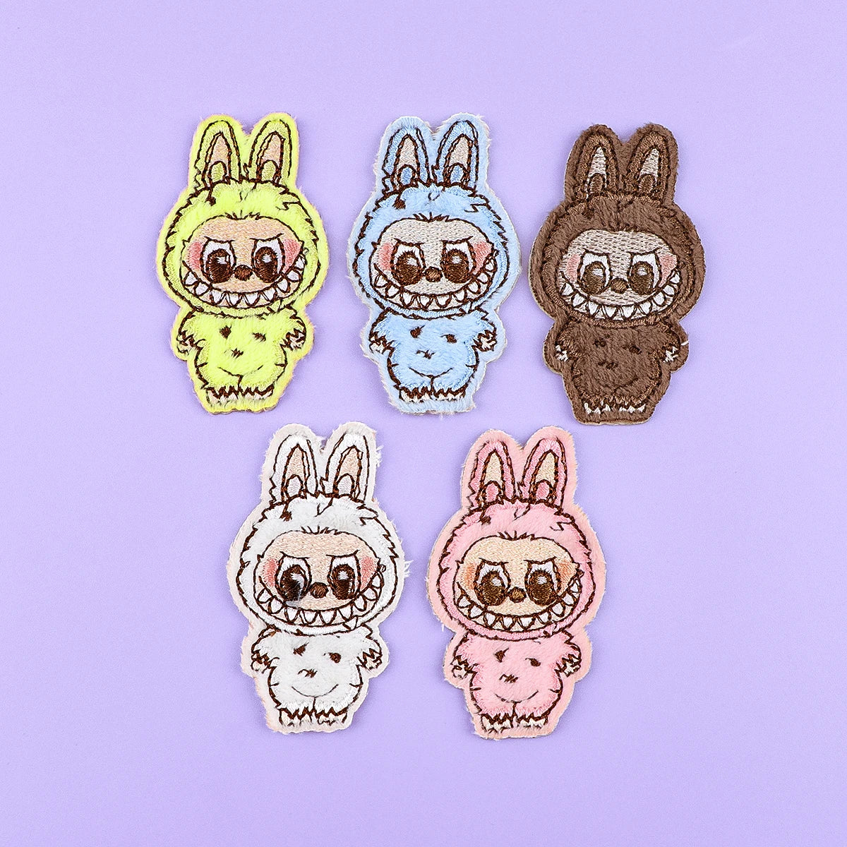 Labubu Monster Cartoon Adhesive Embroidered Patches