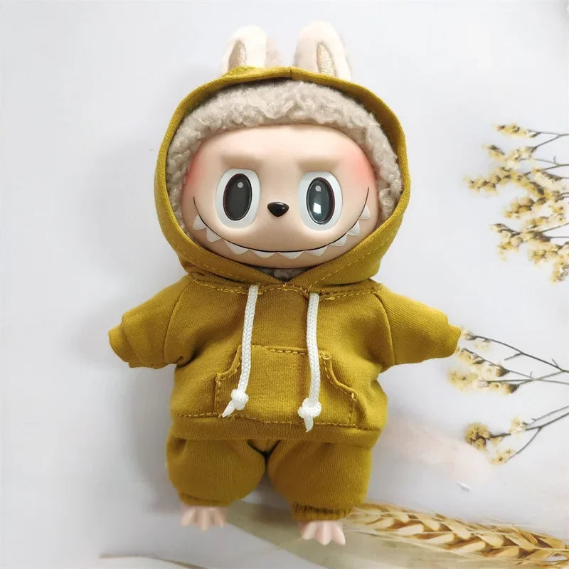 17cm Labubu Doll's Clothes- Hooded Sweatshirt Pants Shoes