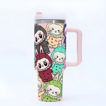 Labubu Fairy Themed 40oz Vacuum Insulated Stainless Steel Travel Tumbler With Straw