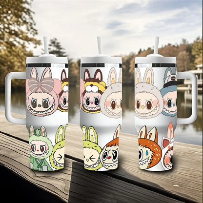 Labubu Fairy Themed 40oz Vacuum Insulated Stainless Steel Travel Tumbler With Straw