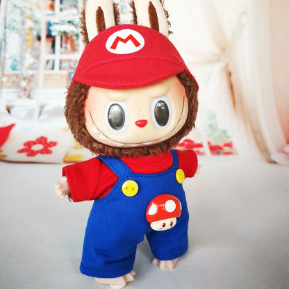 Super Mario & Luigi-Themed Outfits for 17 cm Labubu Dolls