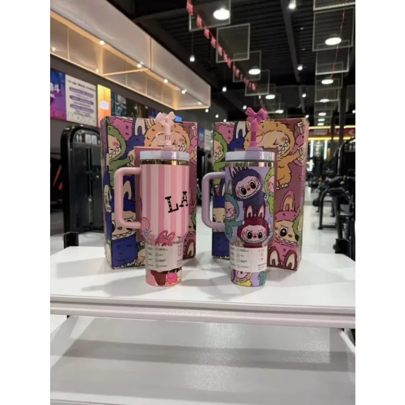 Labubu 40oz Vacuum Insulated Stainless Steel Tumbler With Straw