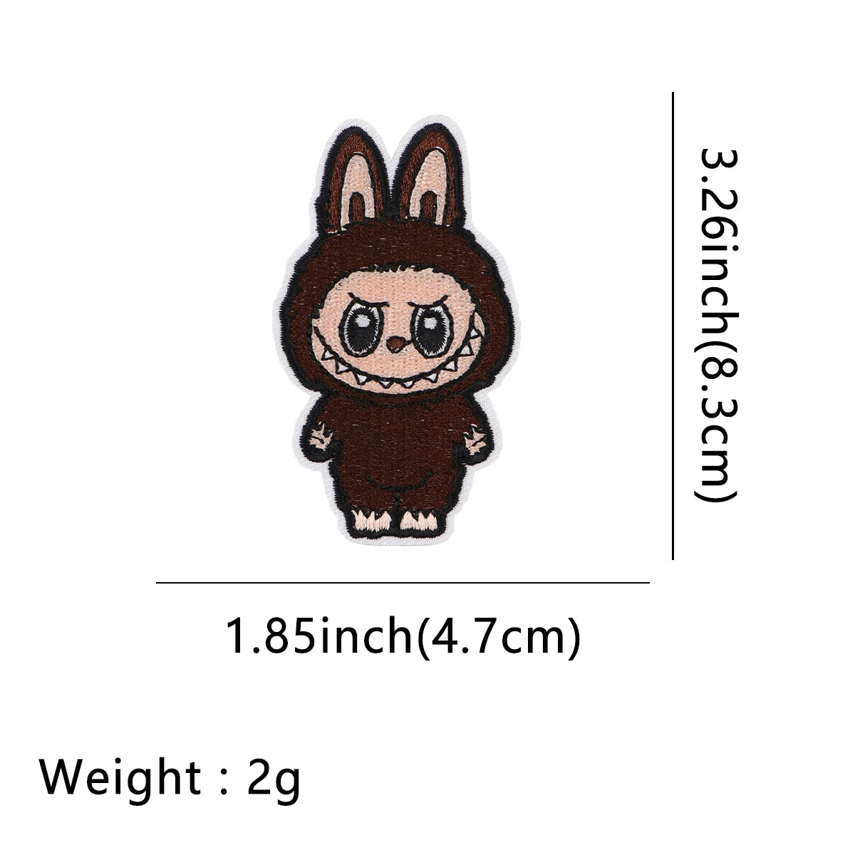Labubu Monster Cartoon Adhesive Embroidered Patches