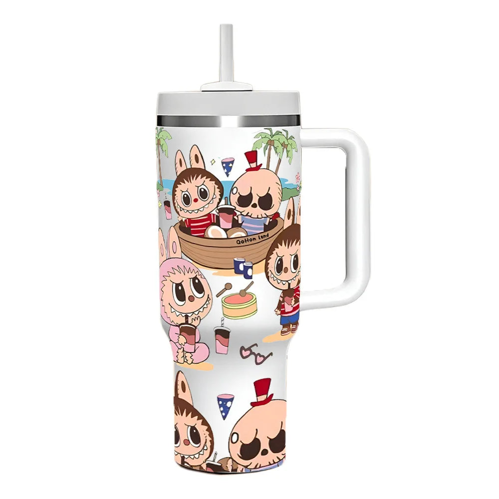 Labubu Fairy Themed 40oz Vacuum Insulated Stainless Steel Travel Tumbler With Straw
