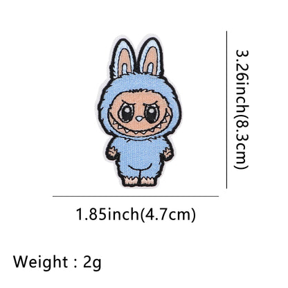 Labubu Monster Cartoon Adhesive Embroidered Patches