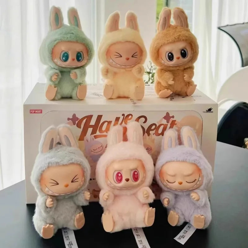 Labubu 2nd Generation Sitting Plush Doll Keychain