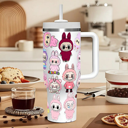 Labubu Fairy Themed 40oz Vacuum Insulated Stainless Steel Travel Tumbler With Straw