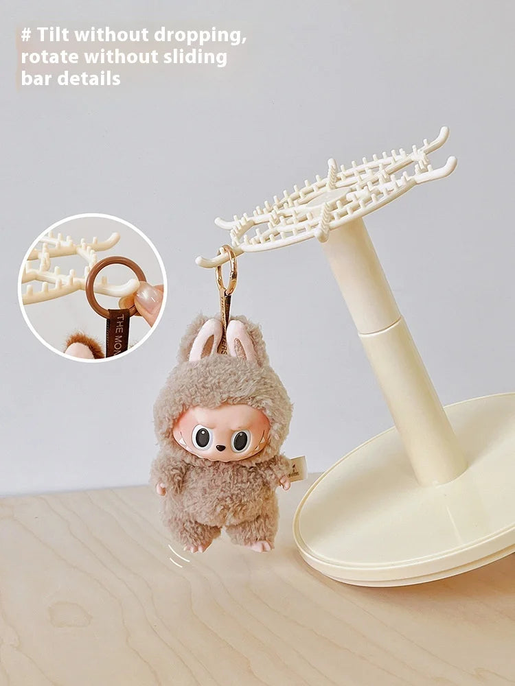 Labubu Rotating Display Box | Transparent Storage Case for Labubu Keychain Dolls