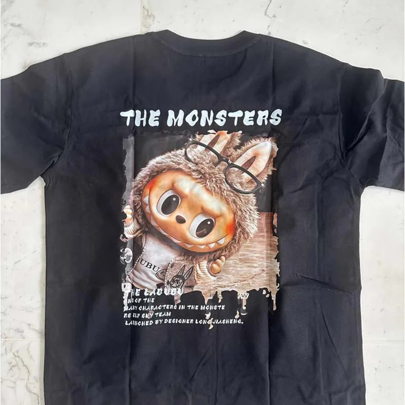 Labubu The Monsters T-Shirt | Cartoon Print Cotton Casual Tee for Adults & Couples