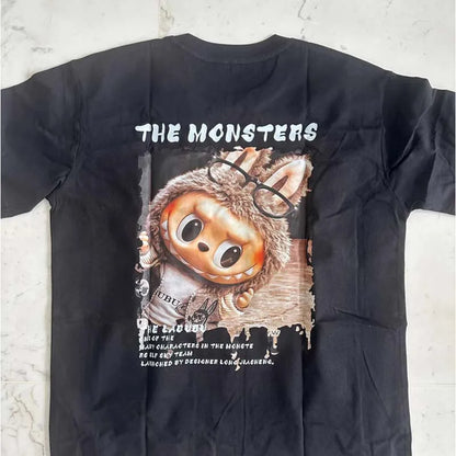Labubu The Monsters T-Shirt | Cartoon Print Cotton Casual Tee for Adults & Couples