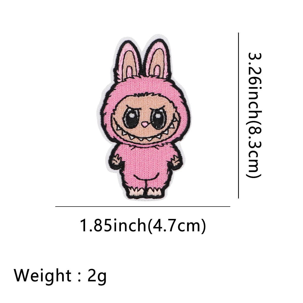 Labubu Monster Cartoon Adhesive Embroidered Patches
