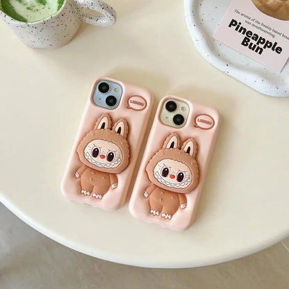 Labubu 3D Cartoon Phone Case | Soft Silicone Shockproof Cover for iPhone Series