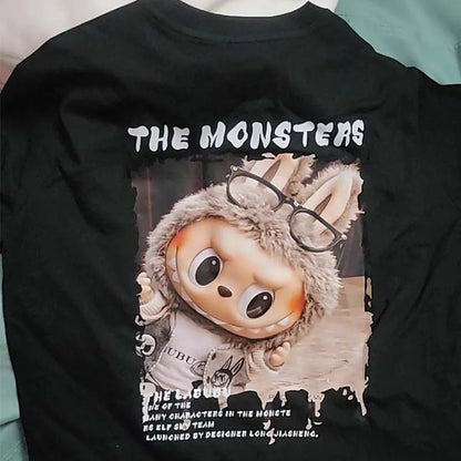 Labubu The Monsters T-Shirt | Cartoon Print Cotton Casual Tee for Adults & Couples