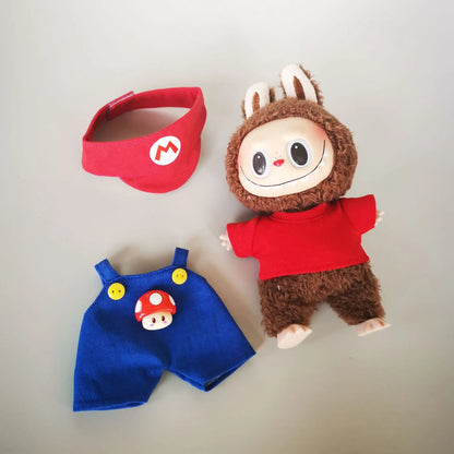 Super Mario & Luigi-Themed Outfits for 17 cm Labubu Dolls