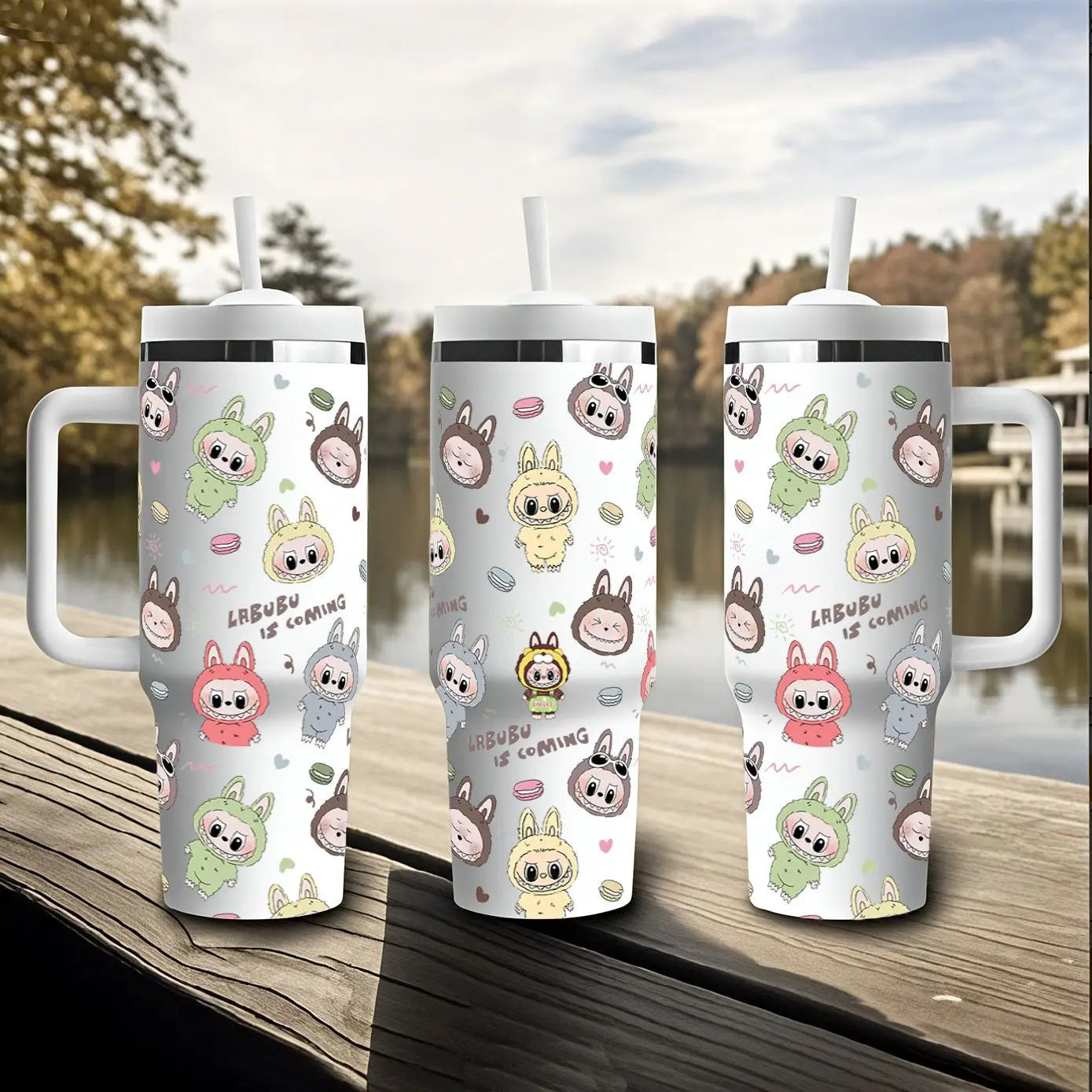 Labubu Fairy Themed 40oz Vacuum Insulated Stainless Steel Travel Tumbler With Straw