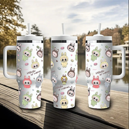 Labubu Fairy Themed 40oz Vacuum Insulated Stainless Steel Travel Tumbler With Straw