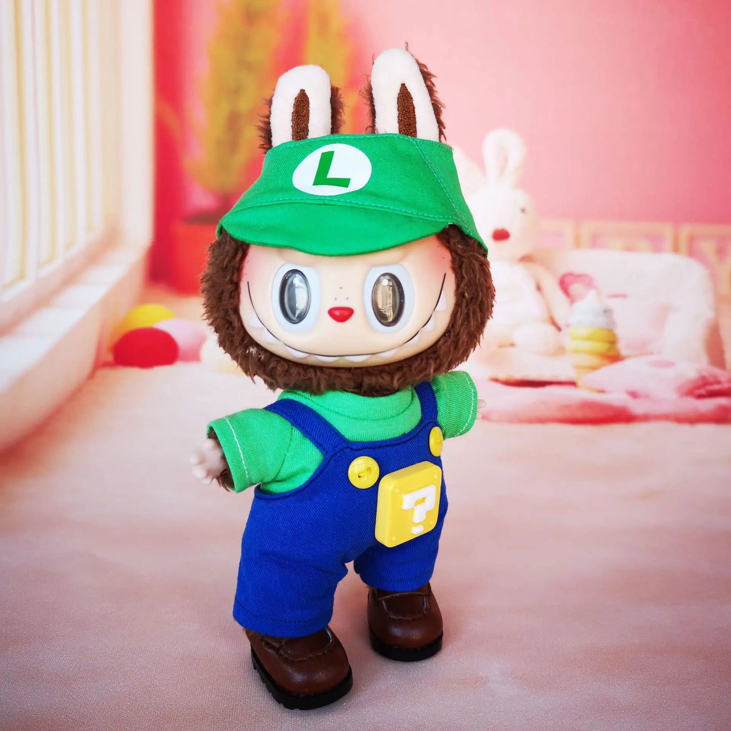 Super Mario & Luigi-Themed Outfits for 17 cm Labubu Dolls