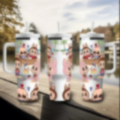 Labubu Fairy Themed 40oz Vacuum Insulated Stainless Steel Travel Tumbler With Straw