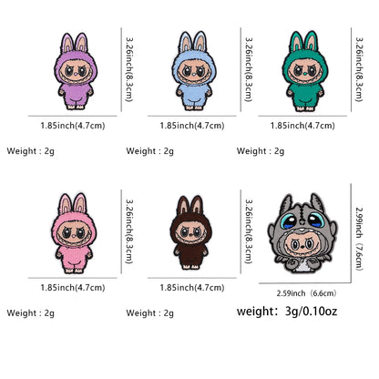 Labubu Monster Cartoon Adhesive Embroidered Patches