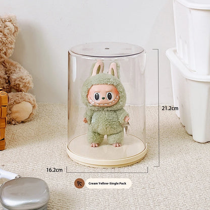 Labubu Rotating Display Box | Transparent Storage Case for Labubu Keychain Dolls