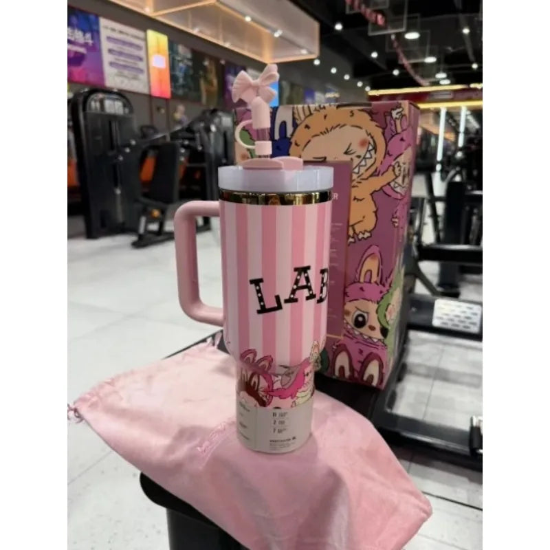 Labubu 40oz Vacuum Insulated Stainless Steel Tumbler With Straw