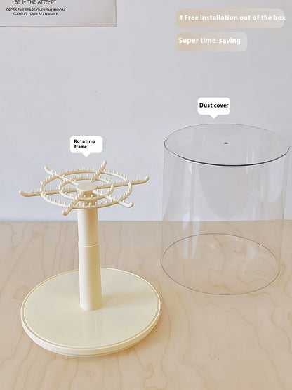 Labubu Rotating Display Box | Transparent Storage Case for Labubu Keychain Dolls