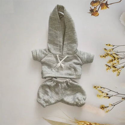 17cm Labubu Doll's Clothes- Hooded Sweatshirt Pants Shoes