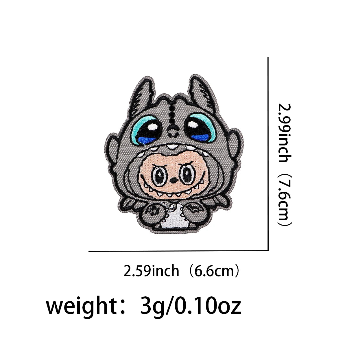 Labubu Monster Cartoon Adhesive Embroidered Patches