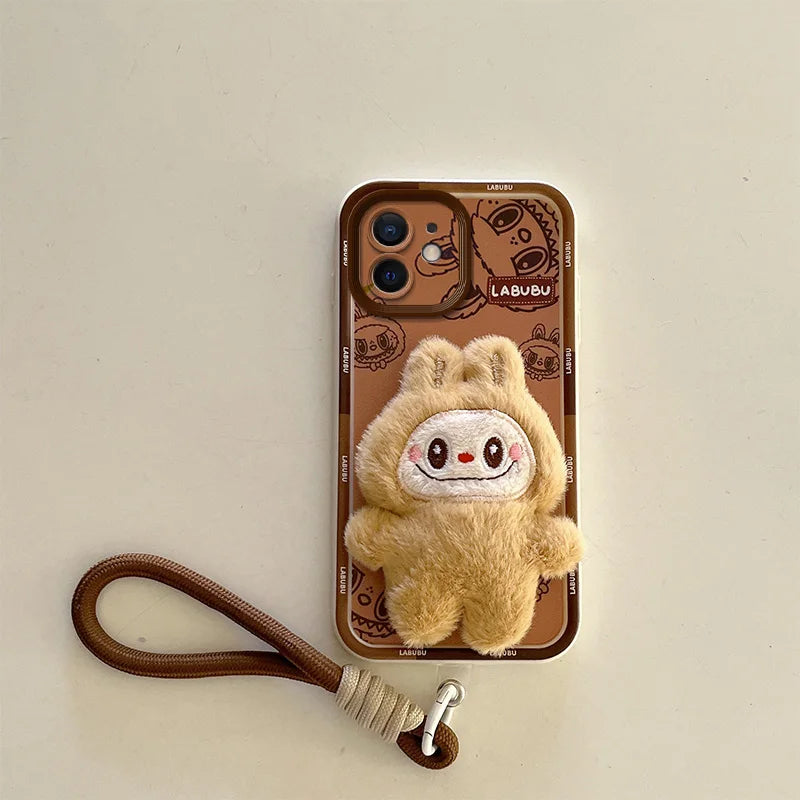 Labubu Doll Back Phone Case for iPhone
