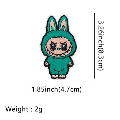 Labubu Monster Cartoon Adhesive Embroidered Patches