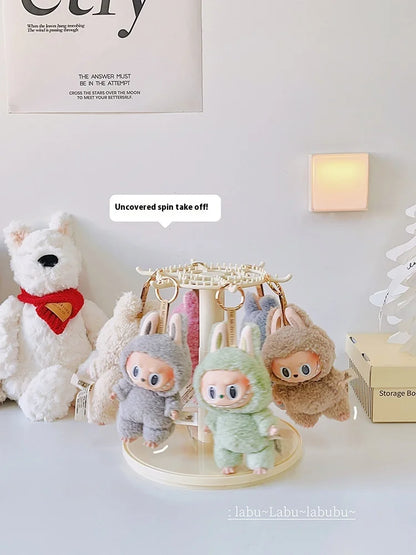 Labubu Rotating Display Box | Transparent Storage Case for Labubu Keychain Dolls