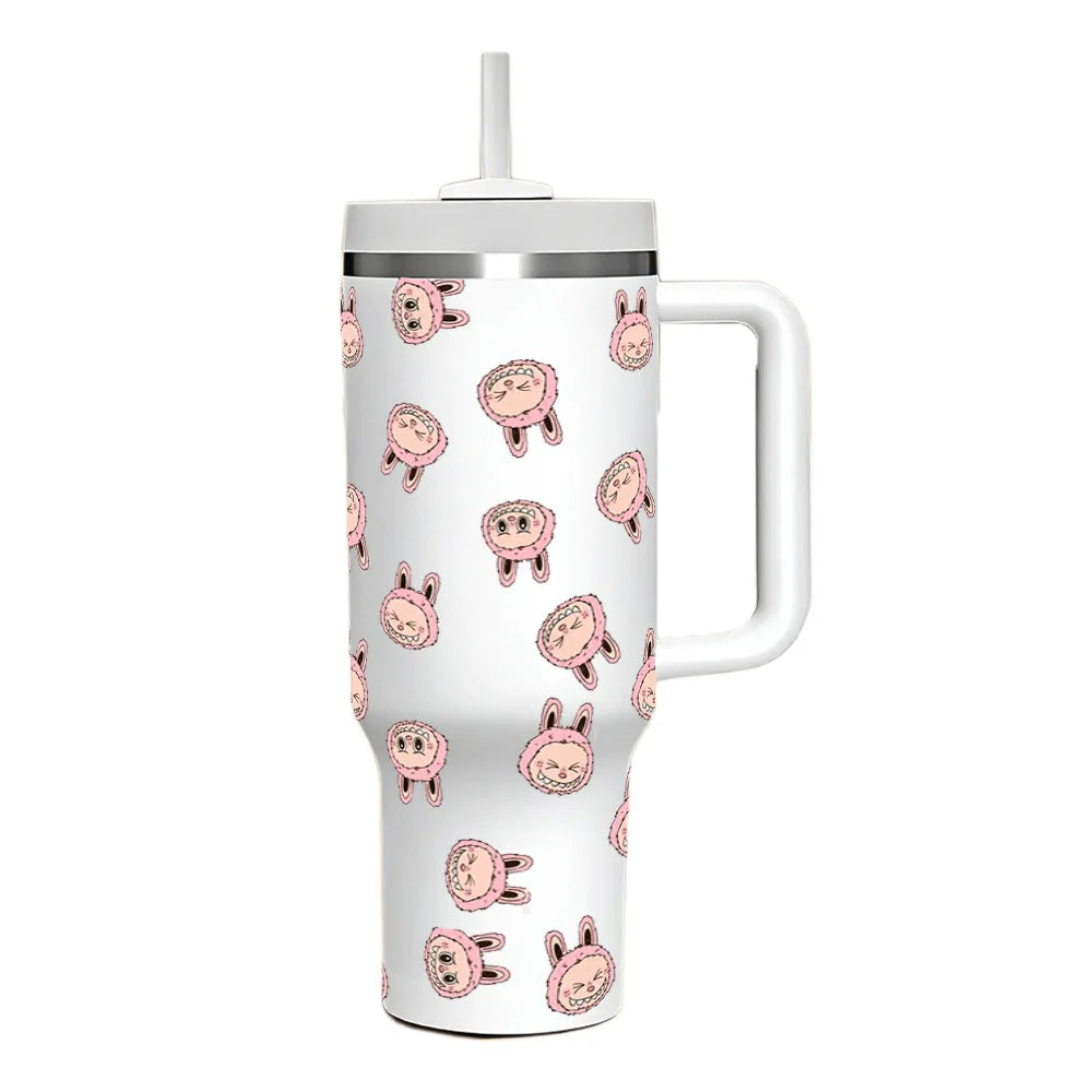 Labubu Fairy Themed 40oz Vacuum Insulated Stainless Steel Travel Tumbler With Straw